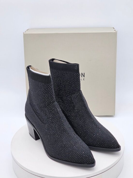 Kenneth Cole REACTION Shoes - Kenneth Cole Reaction Jess Black Rhinestone Knit Ankle Boots Women’s 8 M